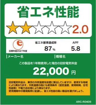 省エネラベルの画像